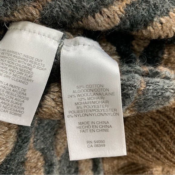 Jones New York Wool Mohair Blend wavy Stripe Ombré Cardigan Sweater Size Small - Picture 14 of 15